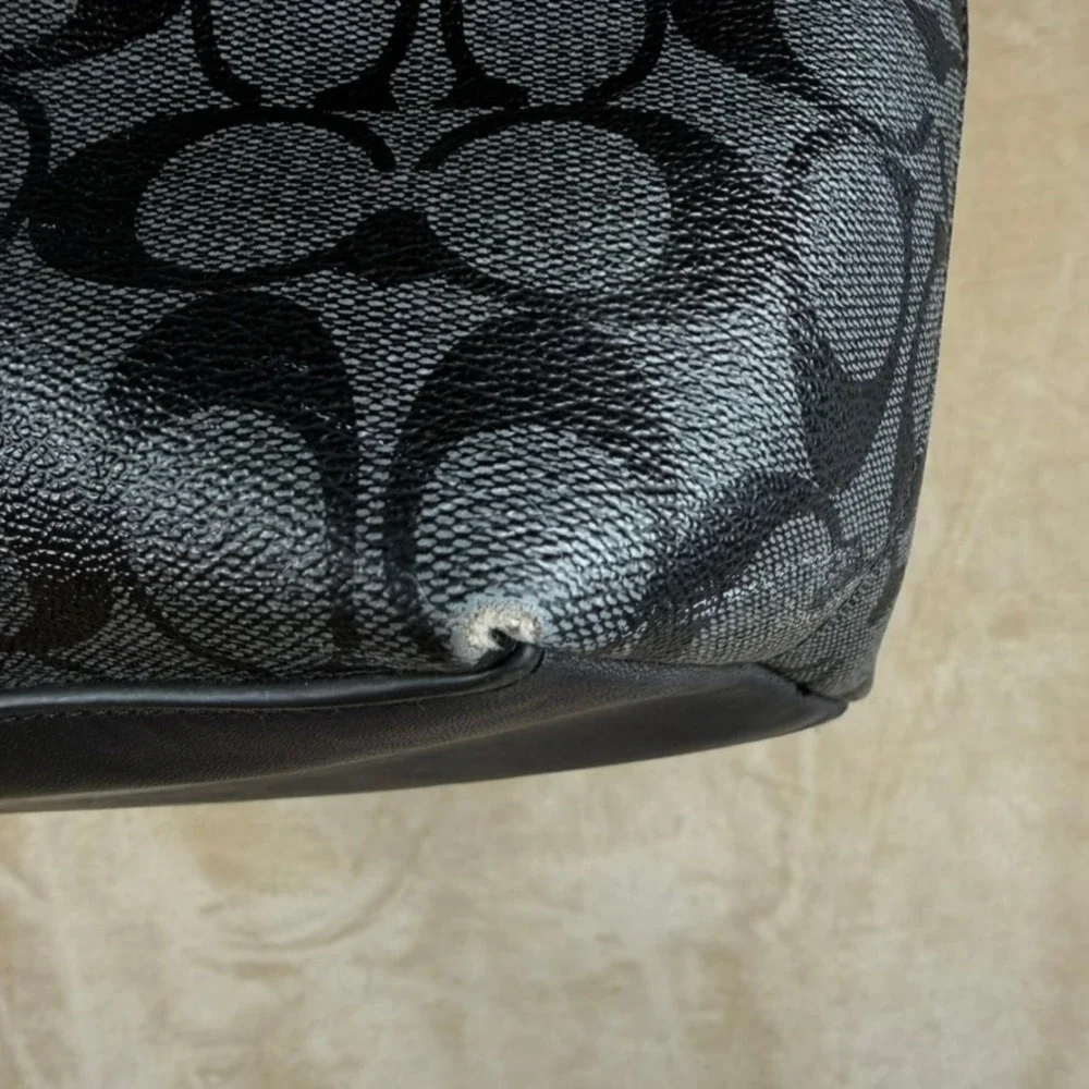 Coach Signature Business Tote Charcoal Black Monogram Crossbody Bag F54799